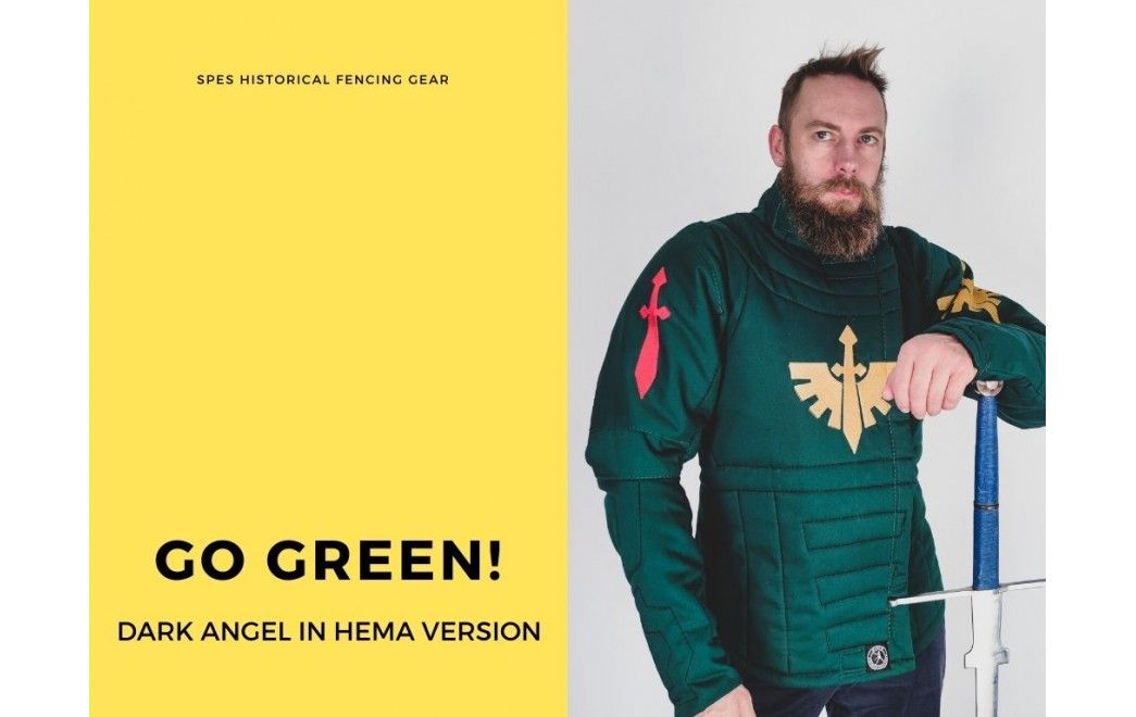 Go GREEN! Warhammer HEMA jacket in Dark Angels version