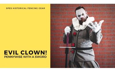 Evil clown! Pennywise with a sword